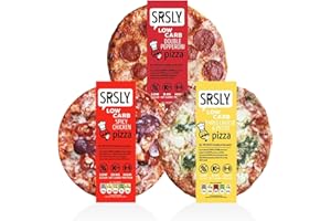 SRSLY Low Carb Keto Pizzas - 9 Inch - Multipack of 6 - Mixed Flavour Bundle - Low Carb Low Sugar High Protein Pizza with Crispy Bases for Filling Keto Friendly Everyday Meals for simple home dinners