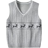 Knitted Vest Boys Tank Top Sleeveless Jumpers Kids V Neck Sweater Pullover for 1-7T