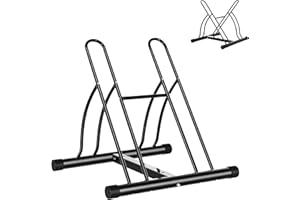 HOMCOM Soporte para Aparcar 2 Bicicletas, Aparcamiento Estacionamiento para Bicis, Inferir 65mm de Ancho, Fácil de Montar, Almohadilla Antideslizante, Interior y Exterior, 60x54x57 cm, Negro