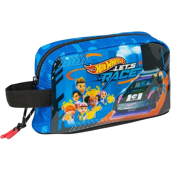 SAFTA Hot Wheels - Trousse Avec Fermeture éclair Et Compartiment, Trousse Pour Enfant, Idéale Pour Les Enfants D'âge Scolaire, Confortable Et Polyvalente, Qualité Et Résistance, 21 X 7 X 8 Cm