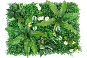 URPIZY Siepi artificiali, pannelli per recinzione, privacy, foglie artificiali, sfondo da parete, 40 x 60 cm, per recinzione, cortile, patio, decorazione da parete (#1)