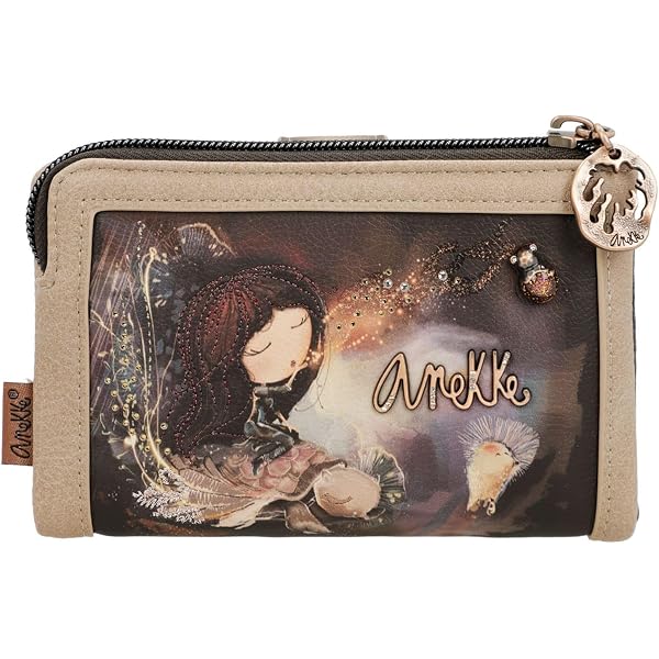 Anekke Memories RFID Pouch – Borsa Da Polso Multicolore Con 6 Scomparti Carte, Protezione RFID, Cinturino Removibile, Dimensioni 20x12,5x6 Cm