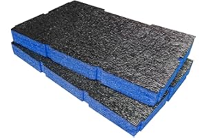 Shadow Foam ToughSystem 2.0 Inserts de boîte de chargement – Ajustement parfait pour DeWalt Charger Box | Fantastique pour les outils à main, les outils électriques et le rangement d'outils Bleu 30 mm