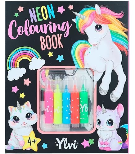 Depesche Ylvi Pop & Paint - Libro Para Colorear Con Unicornio Plopper Y 36 Dibujos Para Decorar, Ideal Para Niñas Creativas Desde 3 Años
