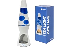 Fisura Lava Lamp with Candle. Electricity-Free Lamp. Eco-Friendly Motion lamp. Original Gift. Measurements: 29 centimetres x 8.5 centimetres (Candle, Blue)