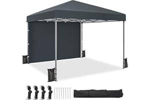 DWVO Pavillon Faltpavillon, Faltbarer Stabil Pop up Wetterfester Gartenpavillon mit Schutz, höhenverstellbar für alle Jahreszeiten ideal für Märkte Pool Wasserdicht und robust 3x3M Grau