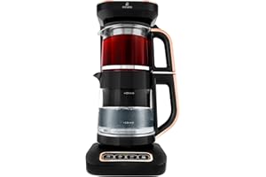 Karaca Bouilloire Robotea Pro 4 en 1 automatique et parlante Bouilloire et cafetière filtre 2500W, Black Copper