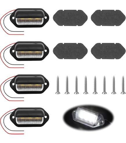 10-Pack 6-LED License Plate & Step Lights – 12-24V Waterproof For Trucks, Trailers & RVs