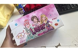 Joygum Laser Lipstick Candy 24 unità ; LECCA LECCA A FORMA DI Rossetto con luce IN 3 COLORI DIFFERENTI