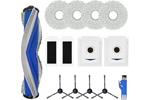 CHUANCHENG 14 Remplacement Accessoires pour Ecovacs Deebot T30 Omni T30 Pro Omni T30s pour Yeedi M12 Pro+, 1 Brosse Principale 2 Sacs à poussière 2 filtres 4 tampons de vadrouille 4 brosses latérales 1 Brosse