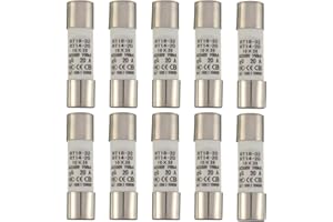 SIGANDG 20A 500V Fusible de tubo cerámico RT18-32 10x38mm Fusibles cilíndricos de alta tensión (paquete de 10)