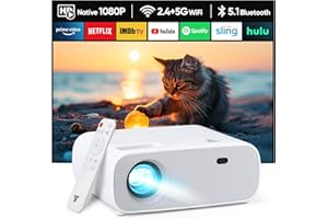 ZDK 2025 High Performance Projector, Supports Switch and PS5 without Delay, Projector with WiFi and Bluetooth, 20000 Lumens 4K Support, Full HD 1080P Resolution, (High Brightness Version)