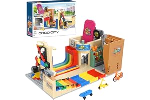COGO Set da Costruzione per City Skate Park Giocattoli da Costruzione per Stuntz Show Park con 4 Mini-dolls, Ramp, Bike, Skateboard, Scooter Costruzioni per Bambini Regalo Bambino dai 6-12 Anni 575 Pezzi