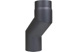 LANZZAS Tubo de estufa con desfase de 100 mm, diámetro de 120 mm, color gris fundido, arco doble