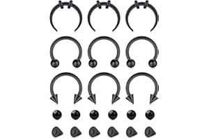Longita 16G 10MM Piercing Fer à Cheval Septum Ring Femmes Acier Inoxydable Piercing Nez Anneaux Helix Hoop Cartilage Boucles d'oreilles Replacement