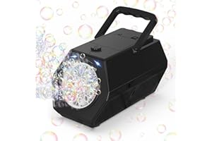 BOMBBLE Machine à Bulles Portable Professionnelle,10 000 Bulles/Min, 2 Vitesses/USB Rechargeable+Réservoir 240ML Inclus, Machine à Bulles Jouets adaptée aux Enfants/Anniversaire/Mariage/Cadeaux
