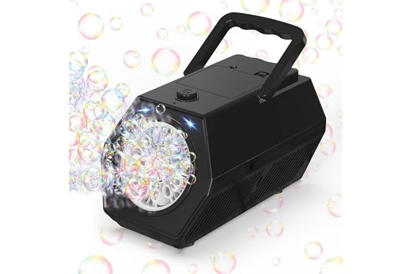 Machine à Bulles Professionnelle Automatique Portable Rechargeable USB - 10000 Bulles/Min, 2 Vitesses, Réservoir 240ML, Jouets à Bulles pour Enfants, pour Anniversaire/Mariage/Fête/Extérieur
