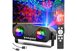 DONALAMS Disco Ball Party Lights With Sound Activated Lights, Star Projection, Ocean Light, and RG Light Pattern - Perfect for DJ, KTV, Club, Dance, Decor, Christmas, Birthday Festival Gifts