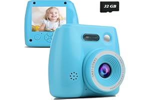 Nvgfelis Camara Fotos Infantil,1080P HD Selfie Video Cámara de Fotos para Niños,Videocámara Infantil con Pantalla de 2.0" y Tarjeta de 16 GB,3-12Niños y Niñas de Años Regalos de Cumpleaño(Azul-16GB)