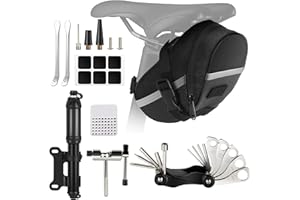 WEEKSUN Kit de réparation de Pneu de vélo avec Outil 14 en 1, Mini Pompe à vélo, Coupe-chaîne, kit de Fixation Pratique pour vélos de Route et VTT