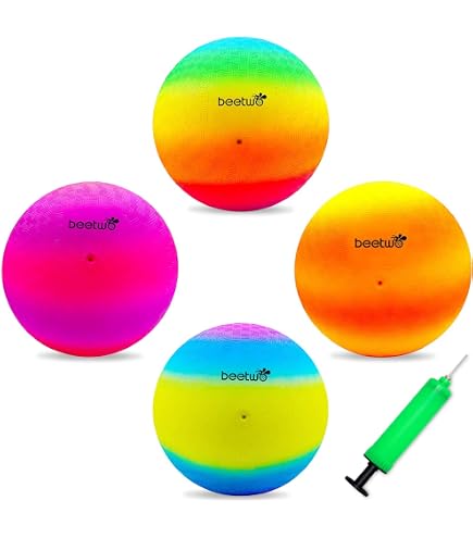 GAROMIA 2 Pezzi Pallone da Calcio Arcobaleno Palline da Spiaggia Palla da Calcio in PVC per Bambini Giocare a Palla Calcio Palline Morbide Pallone Gonfiabile per Interni ed Esterni Giochi all'aperto