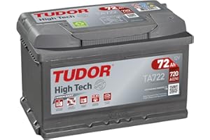 Batería de coche Tudor TA722 HIGH-TECH 72Ah, 720A,12V. Medidas: 278 x 175 x 175 mm Borne + derecha.