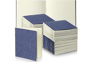 FACCITO 50 Pcs Mini Carnets de Poche Kraft Carnet de Notes en Vrac Cahier de Croquis Kraft Petit Bloc-Notes Kraft pour Écriture Journal École Classe Enfant Fête, 10,4 x 10,6 cm (Bleu Foncé, Page Vierge)