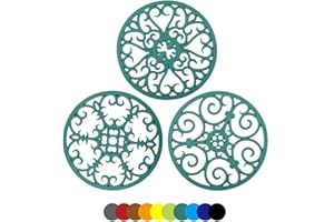 IYYI Sottopentola in silicone, 20 cm, multiuso, rotondi, resistenti al calore, antiscivolo, flessibile, durevole, per piatti, piani di lavoro, tavoli, set di 3 (grigio verde)