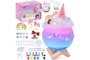 Yellcetoy Bastelset Kinder Mondlicht für Mädchen ab 6 Jahre, DIY Lackierung Einhorn Garten Nachtlicht Geschenke Spielzeug für Kinder Mädchen 6 7 8 9 10 11 12 Jahre