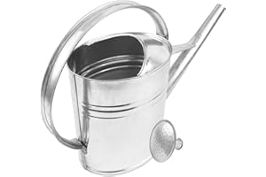 BAUSTER® Arrosoir de jardin en zinc galvanisé de 10 l - Pour l'intérieur et l'extérieur - Arrosoir ovale en métal - Pour arroser les fleurs - Avec douchette d'arrosage - Arrosage du jardin