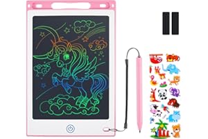 COOLZON Coozlon LCD Writing Tablet for Kids, 8.5 Inch Erasable LCD Drawing Tablet for Kids with Lock Function Drawing Board for Doodle Drawing and Memo Lists,Free Animal Cartoon Stickers, Cherry Pink