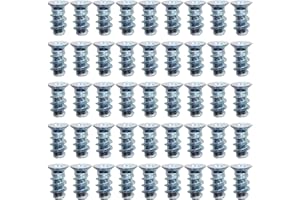 BIAEHIPATE 50 Pcs 6.3mm x 11mm Euro Screws Hinge Screws Flat Head Countersunk Euro Screws for Hinges for Kitchen Cabinets Doors Wardrobes (6.3mm x 11mm)