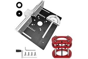 QZQUFJ Mesa Fresadora para Madera Aluminio, Sistema Elevación de Mesa para Fresadora Kit, Sujeción de 4 Mordazas Mesa Fresadora, para Carpintería, Ranurado y Recorte (Negro)