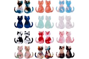 COGCHARGER 24 Pieces Cat Acrylic Charm Pendant Colorful Cat Charm Mini Kitty Pendant for Jewelry Necklace Earring Making Crafts