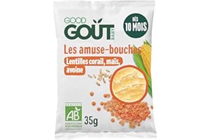 GOOD GOÛT - Amuse-bouches - Snack bébé - Dès 10 Mois - Texture légère et fondante - Sans gluten - Format nomade