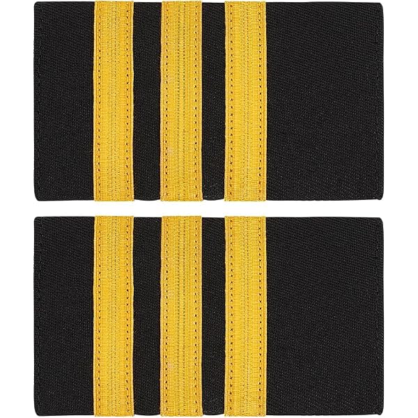 4 Paires D'épaulettes Rayées Bicolores Pour Uniformes - Pilote, Militaire, Professionnel - Polyester Résistant - 9