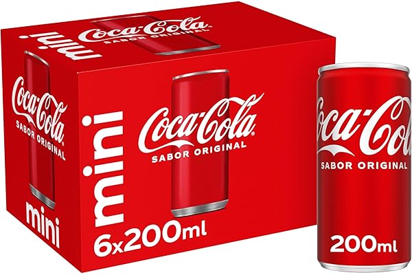 Coca-Cola Sabor Original, Refresco de Cola, Pack 6 Mini Latas 200 ml