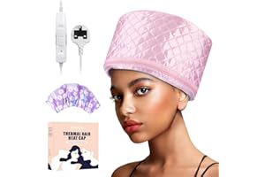 ‎AOPOW Heizhaube für Haare, Dampf, Pflege – beheizbare Haube für krauses Haar, Locken, Capillar, Salon, Haarkappe, Spa, Haus, Protein, Haartrockner, elektrisch (Rosa)