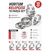 Zephoo Paslanmaz &Ccedil;elik Hortum Kelep&ccedil;esi Seti 10 Par&ccedil;a 5 Farklı &Ouml;l&ccedil;&uuml; 8-18 mm 11-20 mm 13-23 mm 18-25 mm 14-27 mm