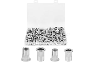 RCIDOS 100 Pezzi 304 Rivetti Filettati Acciaio Inossidabile M6 M8 Dadi Filettati A Testa Piatta Può Essere Utilizzato, Tra L'altro, Su Acciaio, Legno, Plastica E Vetroresina.