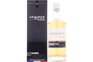 ARMORIK - Classic Bio - Whisky Single Malt - Origine : France/Bretagne - Notes de Fruits frais & Vanille - Vieilli en fût de bourbon - 46% Alcool - 70 cl