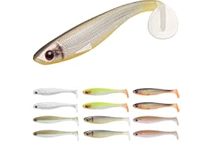 TRUSCEND Easy Catch Pre-Rigged Squid Lures, Unique Vibrating Swim Action and Trembly Sinking Move for More Bites, Amazing Swimbait for Family Fishing, Fishing Lures for Bass Trout Crappie Walleye