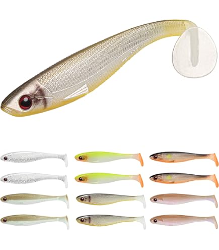 Set Di Esche In Gomma MiRoeFishing Per Spinning, 22 Pezzi (4,8 Cm) Con Scatola, Ideali Per Trota, Persico E Lucioperca