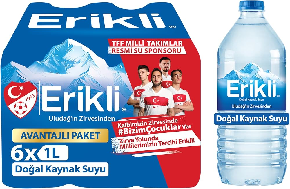 Erikli Doğal Kaynak Suyu Pet Şişe 6x1 L