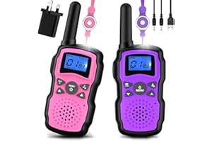 Wishouse Walkie Talkies for Kids Adults Rechargeable, Toys for 4 5 6 7 8 9 10 Year Old Girls, PMR446 Kids Radios Long Range with Flashlight Lanyards, Camping Birthday Xmas Gifts Presents 2 Pack