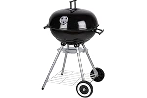 Lone Star Barbacoa de carbón vegetal – Barbacoa de carbón – Cocinar y asar a la parrilla – Asas aisladas – Sistema de ventilación – Cenicero extraíble