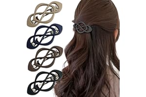 Uoocg Lot de 4 barrettes à cheveux automatiques pour femme - Design creux en croix - Mat - Cheveux fins - Pour femmes et filles