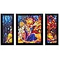 Home Attire HAP-1106 Radha Krishna Paintings- Set of 3 (6x14inch-2, 12X14inch -1)