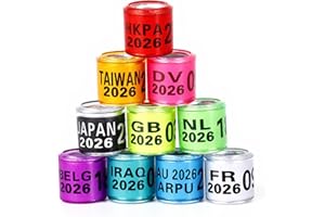 FULAIERGD 100Pcs Multicolor Aluminium Taubenbeinringe Taubenbeinringe Identifizieren Bänder Kunststoff mit 2026 Training Identifizieren Vögel Fußring