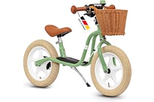 PUKY LR L Classic Retro Green | Lauflernrad 2 1/2 Jahre | Kinder Laufrad mit Bremse | Balance Bike | Ergonomischer Sitz, Sicherheitslenkergriffe & Lenkerpolster | Höhenverstellbarer Sattel & Lenker